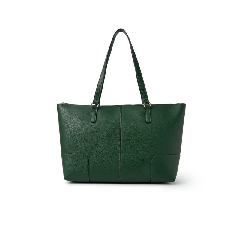 Image of Accessorize London Women's Green Plain Tote Bag Green| Hand bags for women stylish | Shoulder bag for woman latest | Purse for women handbag