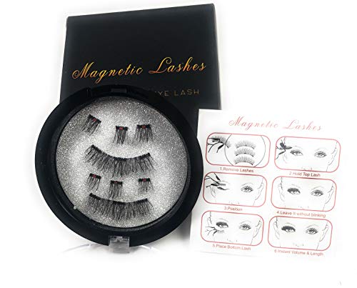 Triple Magnetic False Eyelashes | The Newest and Best Triple Magnet Lash Extension | Reusable Crisscross Eyelash | 8 Pieces No Glue Easy to Apply