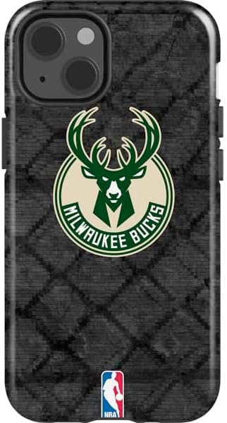 Skinit Impact Phone Case Compatible with iPhone 14 - Officially Licensed NBA Milwaukee Bucks Rusted Dark Design