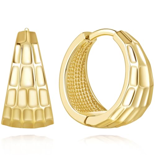 AMELINE 14K Gold Earrings for Women 14K Gold Small Hoop Earrings Gold Earrings for Womens Earring Hypoallergenic Earring 16/20mm