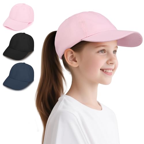 BSBUY Unisex Kinder Basecap Freizeit Baseball Cap Mädchen Einstellbare Kappe Sommer Mütze Sonnenschutz Jungen Sonnenhüte Baseballkappe Hüte Kinder Schirmmütze für Outdoor Running Walking Reisen (Pink)