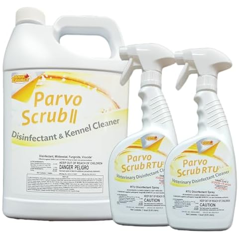 Jani-Source ParvoScrub Veterinary & Kennel Disinfectant, Cleaner, & Deodorizer Bundle (1 Concentrated Gallon and 2-32 Ounce Bottles) Cover