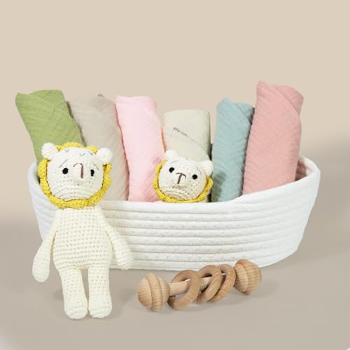 Image of Baby Muslin Washcloths 11x11 inch Soft and Absorbent Cotton Face Towels for Baby Boys&Girls 6 Pack