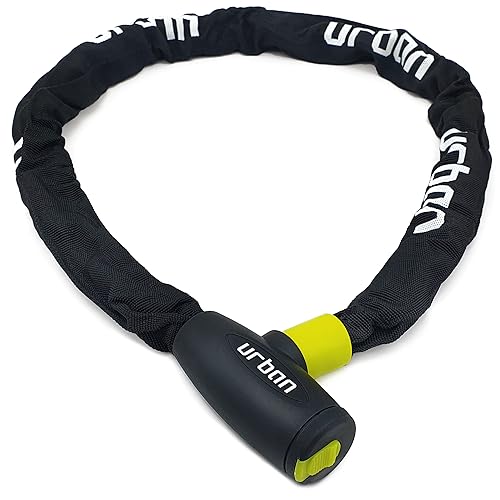 urban XK120 Candado Bicicleta Antirrobo, Cadena 120cm de ø8mm Acero Endurecido Cerradura Alta Seguridad, Longitud Óptima para Fácil Transporte, Antirasguños, Antirobo Versátil para Bici, Moto Scooter