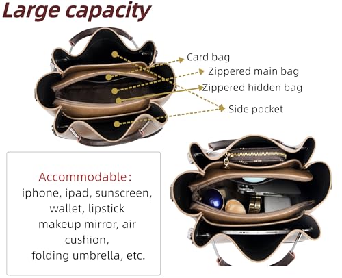 Shoulder Purses And Handbags Crossbody Bucket Bags For Women Satchel Handbags With Multi Pocket4