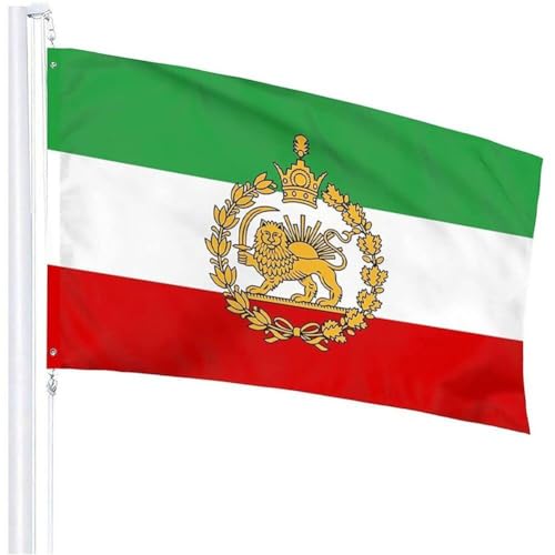 3 X 5 Fuß Alte Iran-Flagge, Historische Persische Flaggen – Lebendige Farben Und Lichtbeständig – Löwe-Sonne-Iran-nationalflaggen, Iranische Polyester-Flagge