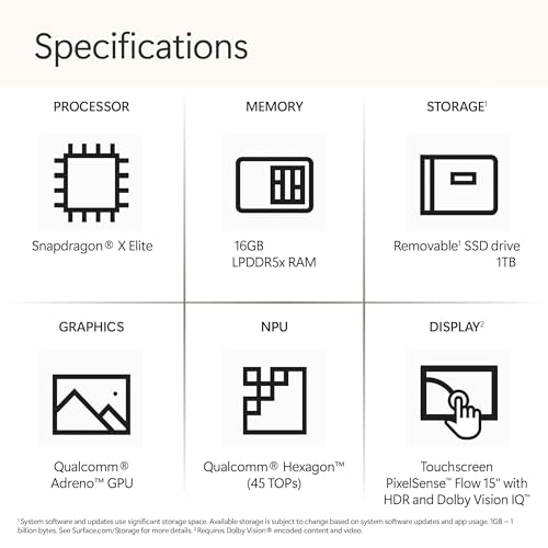 Image of Microsoft Surface Laptop 7 AI Copilot+ PC for Business (15 inch 2K+ Touchscreen, Snapdragon X Elite, 16GB LPDDR5X, 1TB SSD, IST Pen), 22-Hr Long Battery Life, Wi-Fi 7, Win 11 Pro (Renewed)
