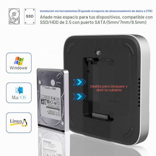 Mac Mini Dock con ranura SSD HDD hub USB C conector HDMI VGA para modelo M1 3