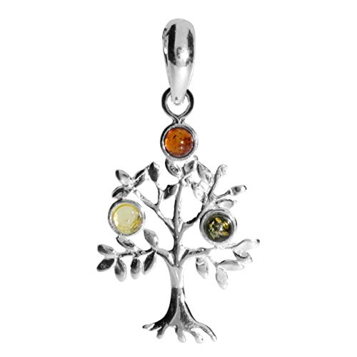Preisvergleich Produktbild Anhänger Lebensbaum Silber 925 / 000 Bernstein