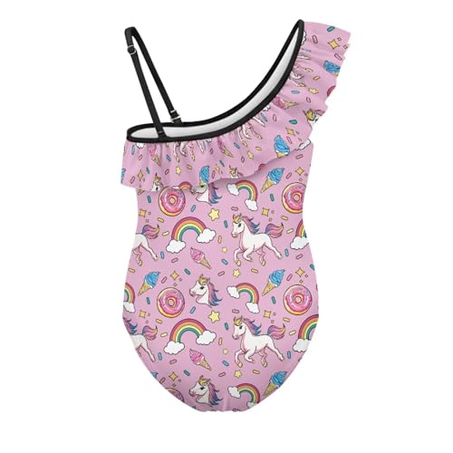 One Piece Swimsuit for Girls Trendy Summer Ruffle Swimwear Casual Cozy One Shoulder Bathing Suit for Hawaiian3