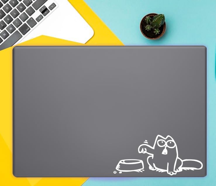 Hungry Cat Vinyl Decal Sticker – Funny Waterproof Car Sticker for Windows, Trucks, Laptops & More – Durable Die-Cut Vinyl (White, 3.5" x 7") - Image 3