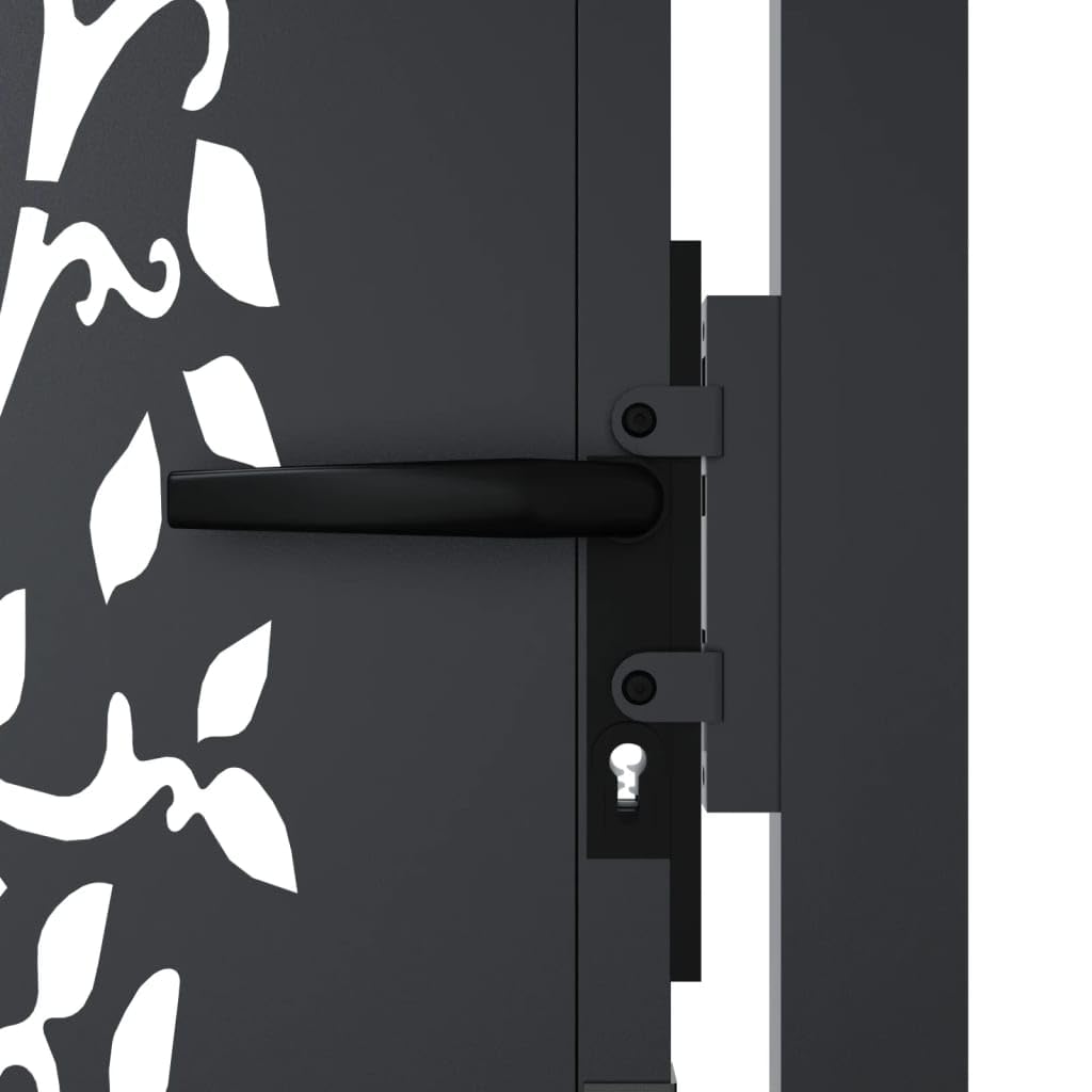 ShGaxin Puerta de jardín Acero Gris Antracita diseño árbol 105x205 cm, Puertas para Jardin, Puertas De Exterior, Valla Jardín, Rejas para Puertas De Entrada