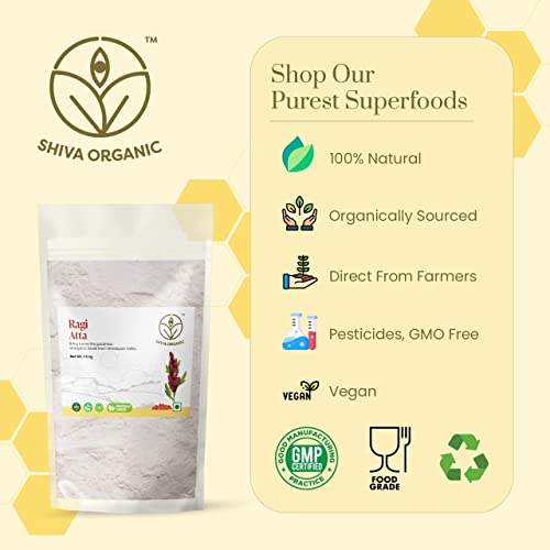 Image of Shiva Organic Ragi Atta 1.5 kg | Finger Millet Flour - High Protein, Gluten Free, & Diabetic Friendly