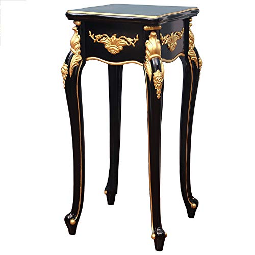 CHUNLAN Table de chevet blanche, Pieds galbés de table d'appoint, Espace ouvert, Table basse de salon chambre à coucher, 3 styles, 40 * 40 * 89cm (Couleur : Or)