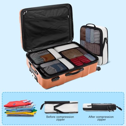 Sdgfui SDG002-BEIGE 4 Pcs Set Compression Packing Cubes thumb #5