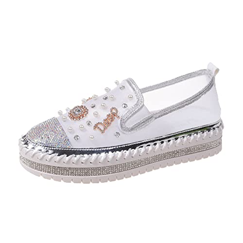 Mocasines de mujer con suela gruesa antideslizante y lentejuelas