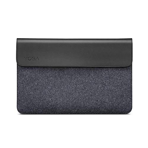 Lenovo Yoga Laptop Sleeve For 14-Inch Computer, Leather And Wool Felt, Magnetic Closure, Accessory Pocket, Gx40X02932, Black #TOP1