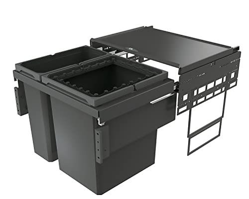 Naber Abfallsorter COX Base 460 R/600-2 in Anthrazit/Schrankbreite 60 cm/Abfalleimer/Abfallsammler/Mülleimer