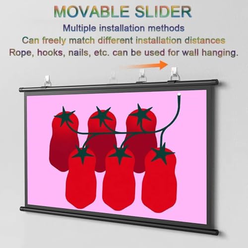 Pantalla de proyección manual 72 pulgadas 16:9 negra miniatura 4