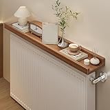 Estante para Radiador con Bisel, Cubre Radiadores para el Hogar, Madera de Pino, Estantes de Exhibición para Almacenamiento, a Prueba de Polvo, Pared Antihumo(Brown,30x12cm/12x5in)