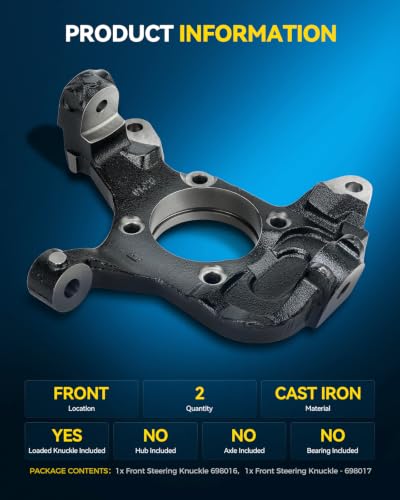 Image of PHILTOP 2 x Front Left and Right steering knuckle Compatible with Chevrolet Silverado 3500 2001-2006,Passenger and Driver Side