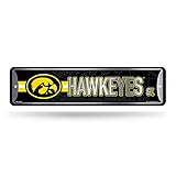 NCAA Iowa Hawkeyes Home Décor Metal Street Sign (4' x 15') - Great for Home, Office, Bedroom, & Man Cave - Made by Rico Industries