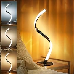 Lampara De Mesa Zakara Tomshine Lámpara de mesa LED en espiral (3 colores de iluminación regulables (luz cálida, luz natural y luz blanca))