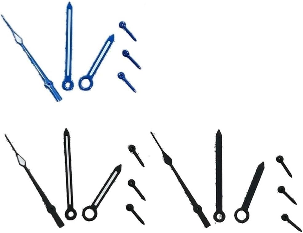 6pcs/Set Watch Hands Blue Black White, Green Luminous Watches Pointers Fit VK63 VK63A Quartz Movement(Blue)