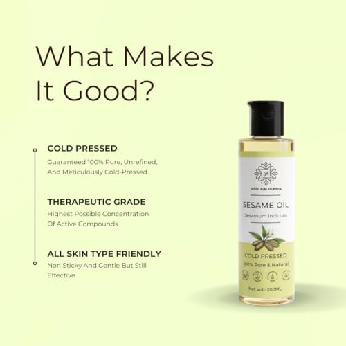 Image of Sesame Oil (Til) For Skin, Hair & Body Massage Cold Pressed | 100% Pure & Natural - 200ml