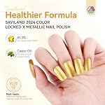 SAVILAND Metallic Nail Polish: Gold Chrome Nail Polish Quick Dry Nail Art Polish Bright and Shiny Fingernail Toenail Nail Polish for Beginner DIY Nail Art at Home