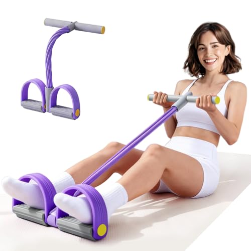 Pedal Resistance Bands with Handles 2026 Upgrade Multifunction Tension Rope, 6-Tube Elastic Yoga Pedal Puller Resistance Band Stretching Workout Fitness Bands for Abdomen, Waist, Arm, Leg
