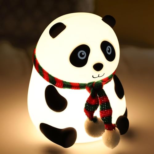 Image of Night Lamp for Bedroom | Touch Control Silicone Lamp with 7-Colour Changing Light | USB Rechargeable Bedside Girls & Boys | Warm White Diwali Decoration Light | Christmas Gift (Panda)