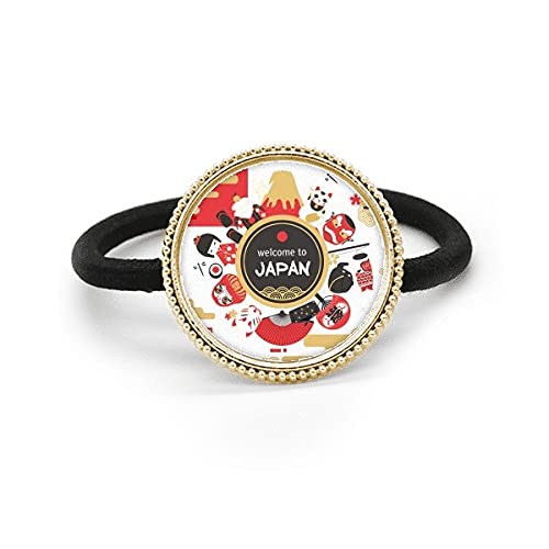 Coletero de metal plateado con diseño de sushi estilo japonés y banda elástica