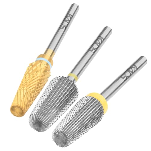KADS 3 piezas Brocas para taladro de uñas de carburo 5 en 1 miniatura 7