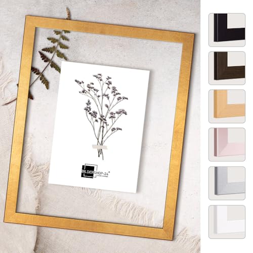 Bildershop-24 Telaio in vetro doppio con doppi vetri, Monza in Foglia d'oro 35x45cm con vetro acrilico, cornice per quadri con doppi vetri