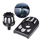 FHV Stainless Steel Seat Bolt Screw Cover Tab Mount Knob Black Kit Compatible for Harley 1996-2023 (