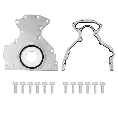 Engine Rear Main Seal Cover Kit with Gasket & Bolt Compatible with Cadillac Escalade GMC Yukon Sierra Chevy Suburban Silverado Tahoe Express 4.8 5.3 6.0 6.2L Replace# 635-518 12633579 12639250