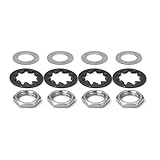 Xinghonyac 12Pcs 3/8" Guitar Jack Nuts & Lock Washers Kit – Alloy Bass/Acoustic Amp Input Output Socket Tightener, Replacement Washers for Electric Guitar Accessories & DIY Hardware