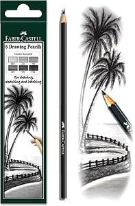 Faber-Castell 6 Pc Drawing Pencil Set-Pack of 4|Black