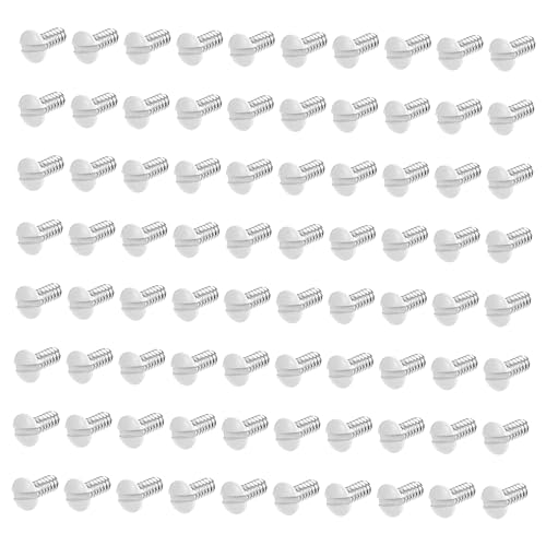 ORFOFE 200pcs Thread White Screws for Wall Plates Milled Slot Replacement Screws Finish for Electricians and Handyman Tool Kits for Outlet