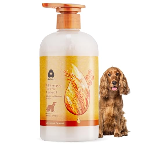 Arf Arf Silky Coat Dog Shampoo with Jojoba Oil & Honey - German Hydrating Formula for Yorkies & Spaniels - Restores Shine & Smoothness for Dry Long Hair - Fresh Scent, 16oz