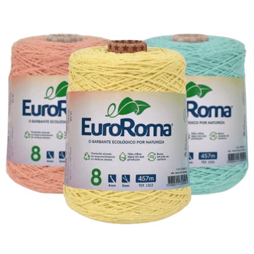 Barbante Colorido nº8 c/ 600g EuroRoma - Bege