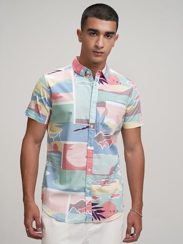 Image of Highlander Men's Printed Slim Fit Shirt