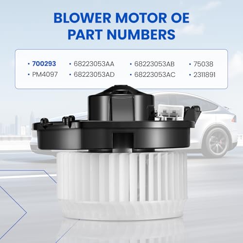 Image of HVAC Blower Motor 700293 Compatible with Chrysler 200 2015-2017, Compatible with Jeep Cherokee 2014-2023, 68223053AC, 68223053AA, 68223053AB, 68223053AD, PM4097, A /C Blower Motor Assembly