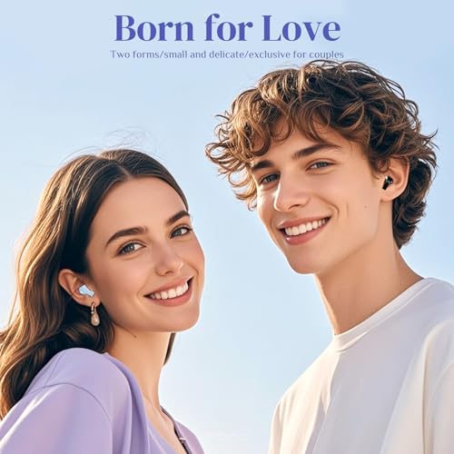 Image of Heart Wireless Earbuds for Girls Kids, Cute Small Mini Tiny Invisible Earbuds Wireless Bluetooth for Small Ears Canals Women Rose Gold Kawai Blue Tooth Ear Buds for iPhone Android