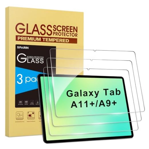 SPARIN 3 Pack Screen Protector for Samsung Galaxy Tab A11 Plus (A11+)/A9 Plus (A9+) 5G 11 Inch 2025/2023, Case Friendly Tempered Glass Tablet Film, Anti Scratch, (SM-X230/X235/X236B/X210/X216/X218)