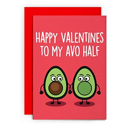 Valentine's Day Card Valentines Funny Avocado Husband Wife Boyfriend Girlfriend Love Greeting Happy For Him Her Joke LOL Pun TO MY AVO HALF Cover