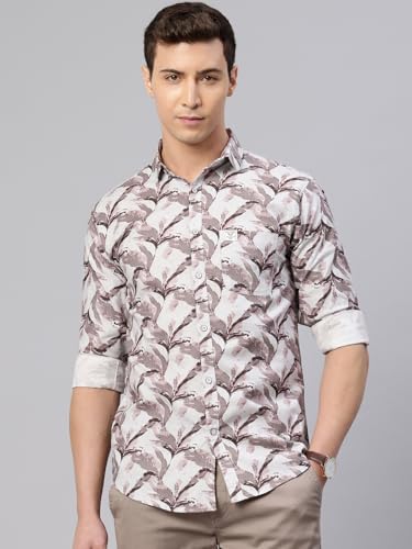 Image of Majestic Man Custom Abstract Printed Pure Cotton Slim Fit Casual Shirt