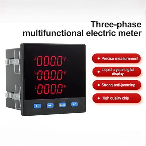 Multimètre triphasé AC 220V avec écran LCD et communication RS485 encastrable 80x82mm - 3