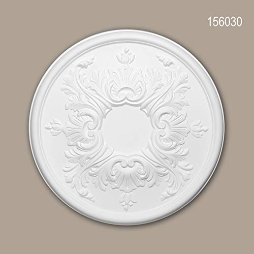 Rosace de plafond baroque moulure rococo polyuréthane pour lustre 39cm - 3